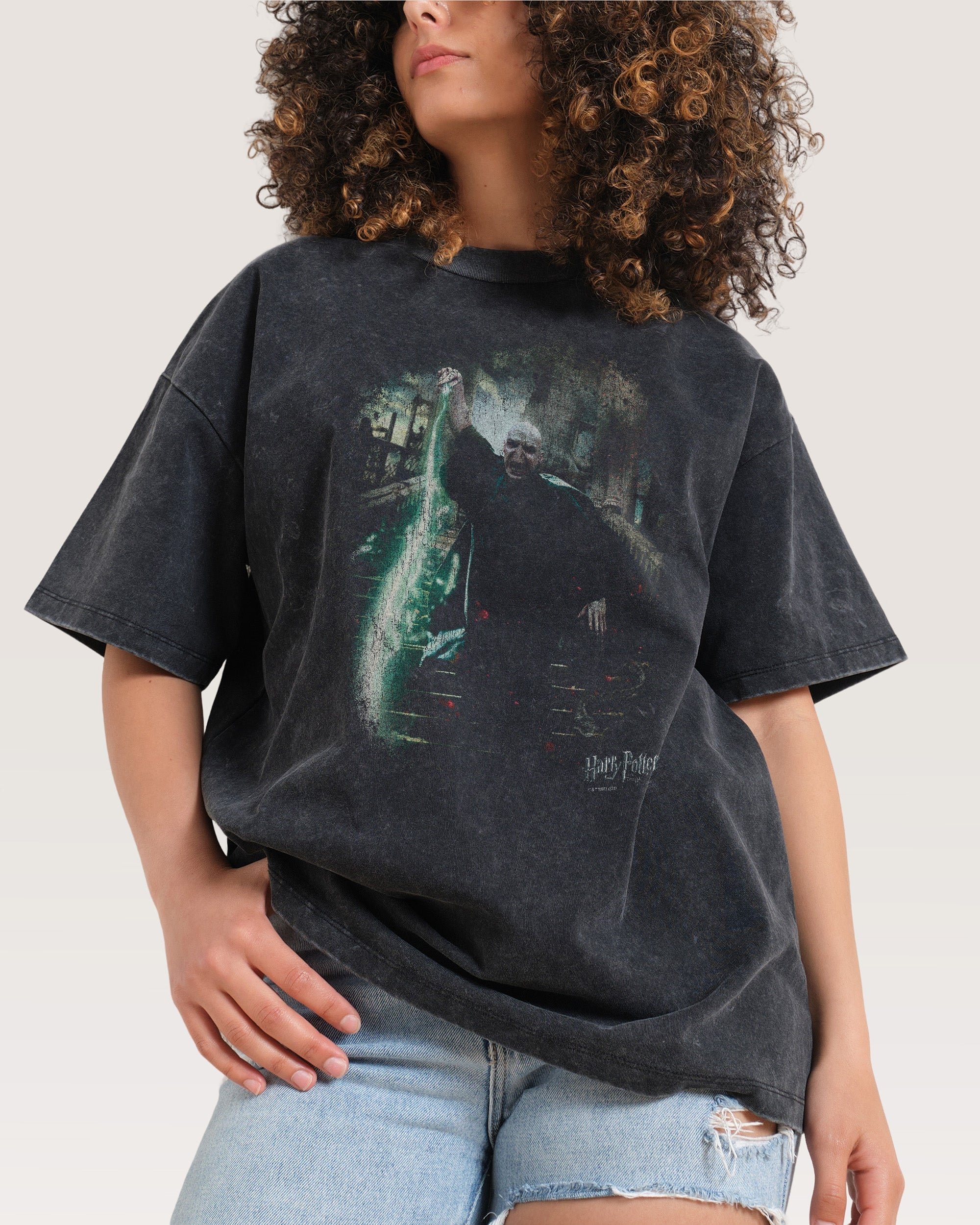 Voldemort Oversized Graphic Tee Harry Potter Official Unisex 100% Combed Cotton Heavyweight