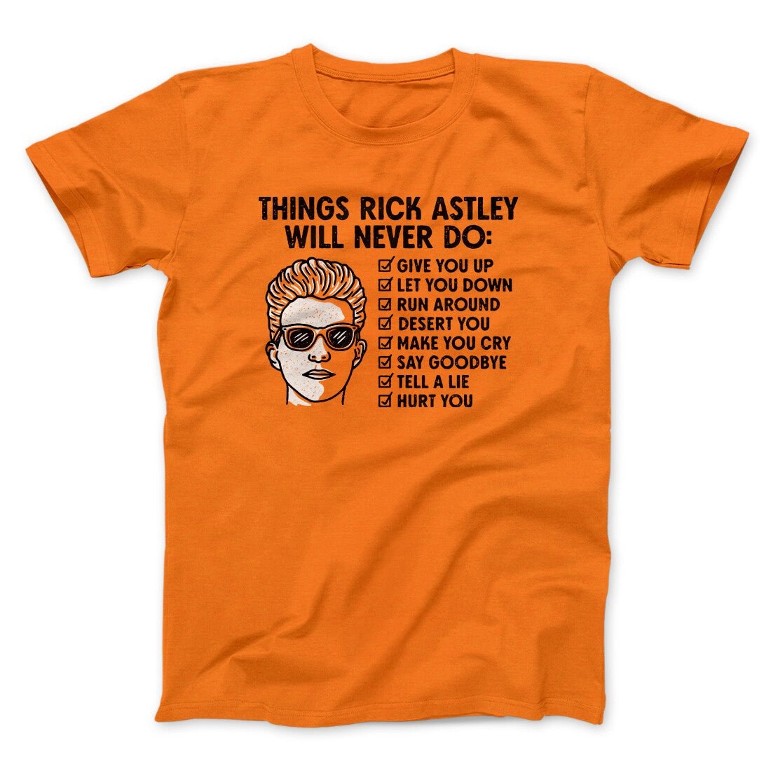 Rick Astley Never Gonna Give You Up T-Shirt Unisex Cotton Heather Blend