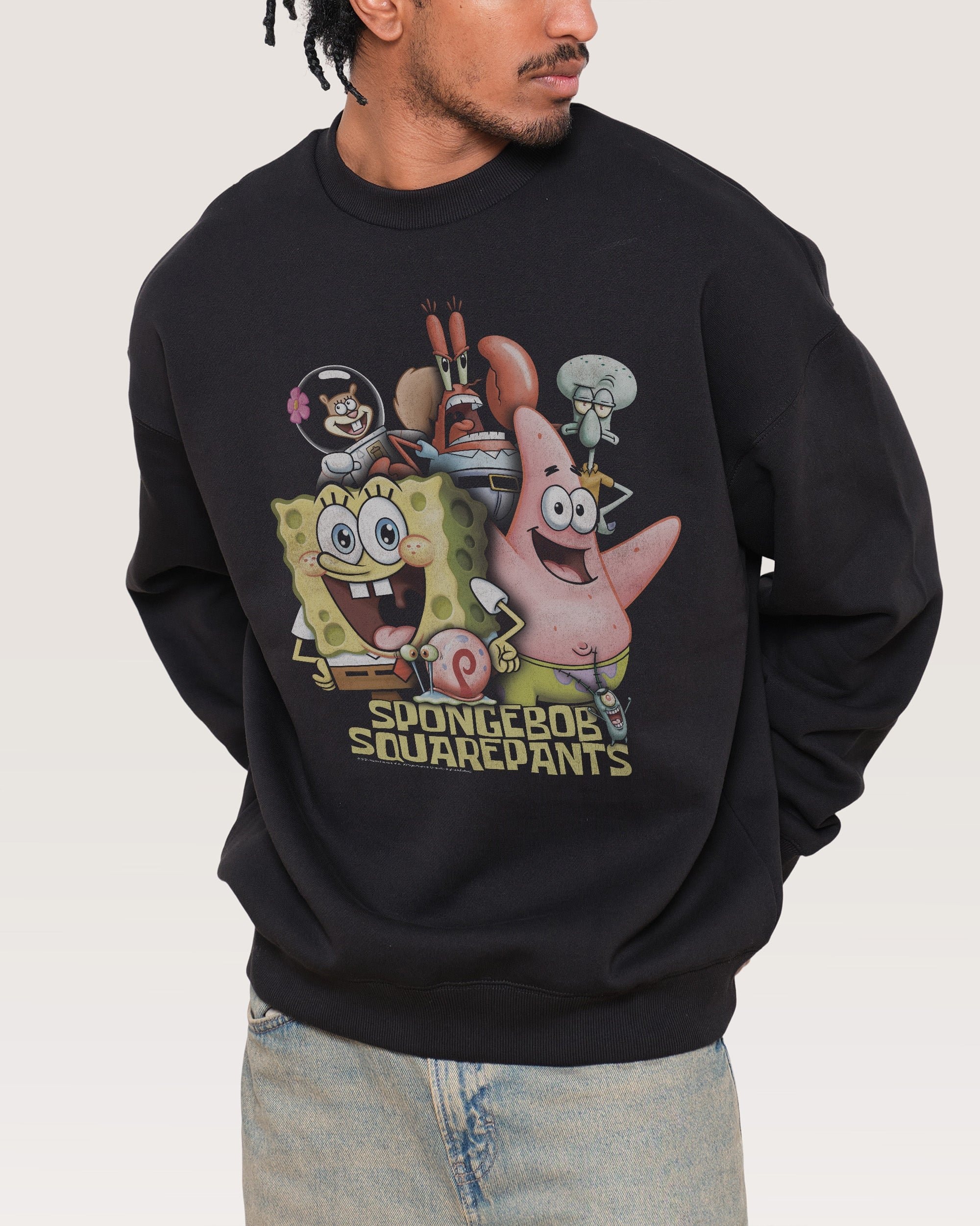 Bikini Bottom Crew Sweatshirt SpongeBob Unisex Graphic 340gsm Cotton Blend