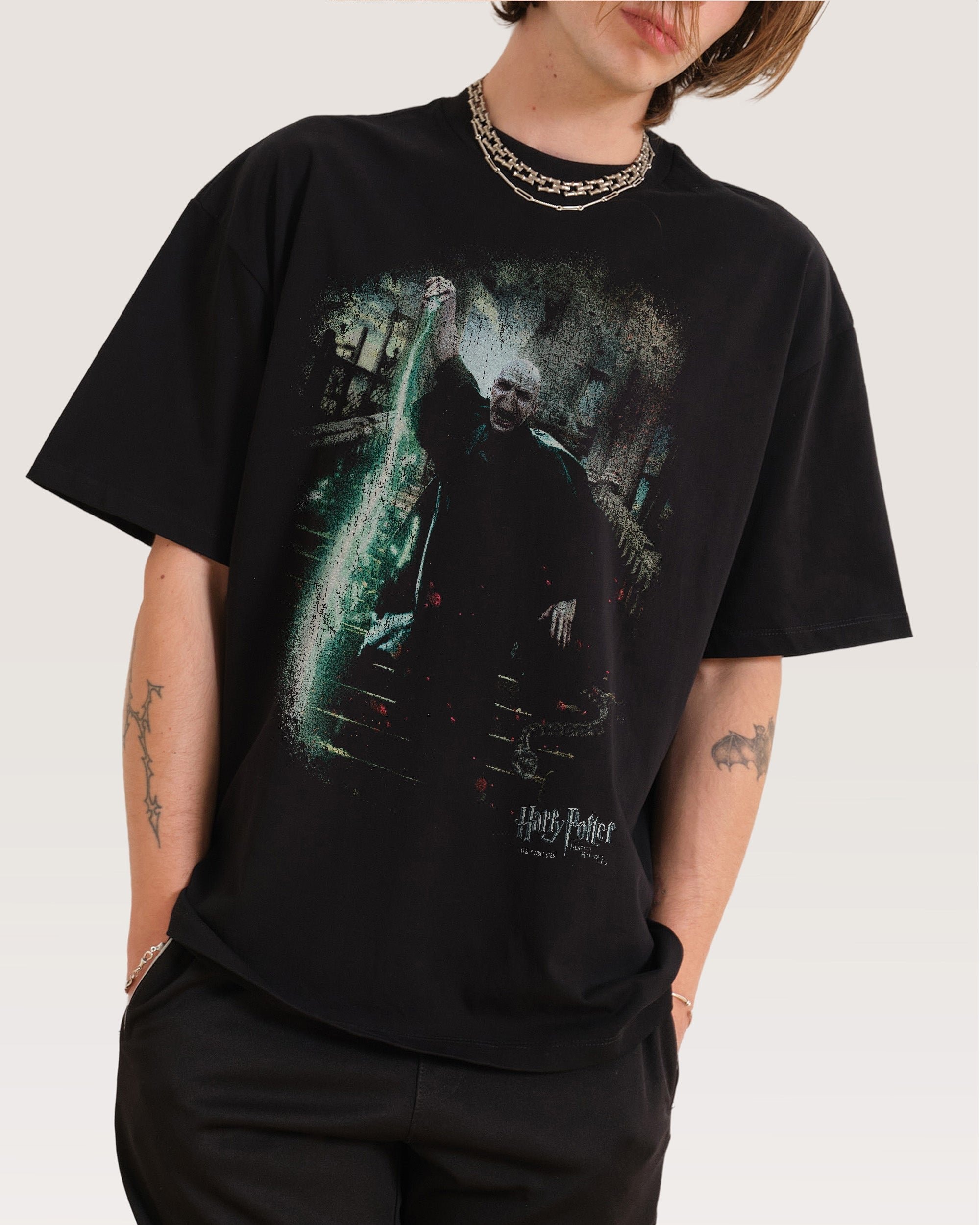 Voldemort Oversized Graphic Tee Harry Potter Official Unisex 100% Combed Cotton Heavyweight