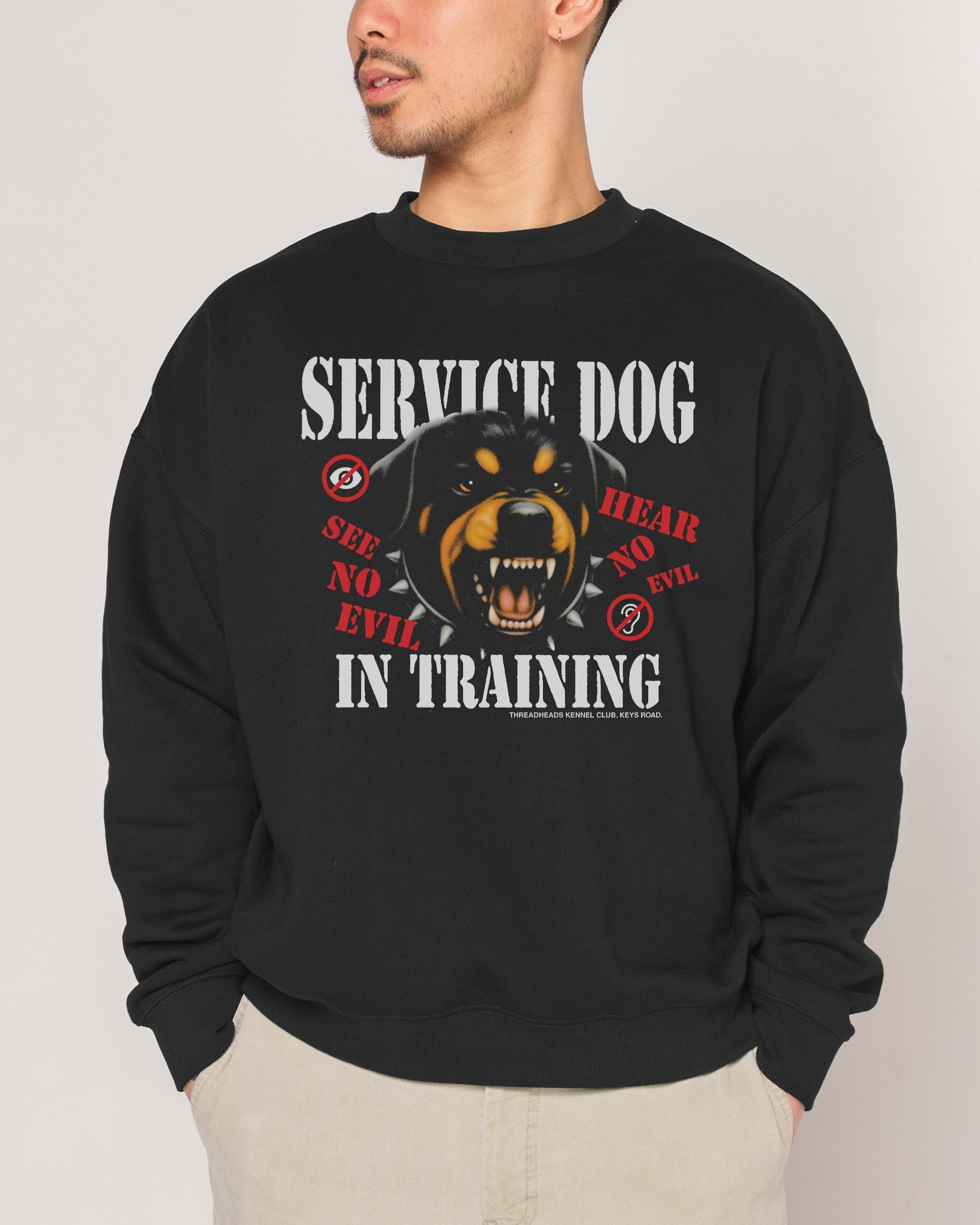Service Dog Unisex Sweatshirt - Premium 340gsm Cotton Poly Blend Graphic Print