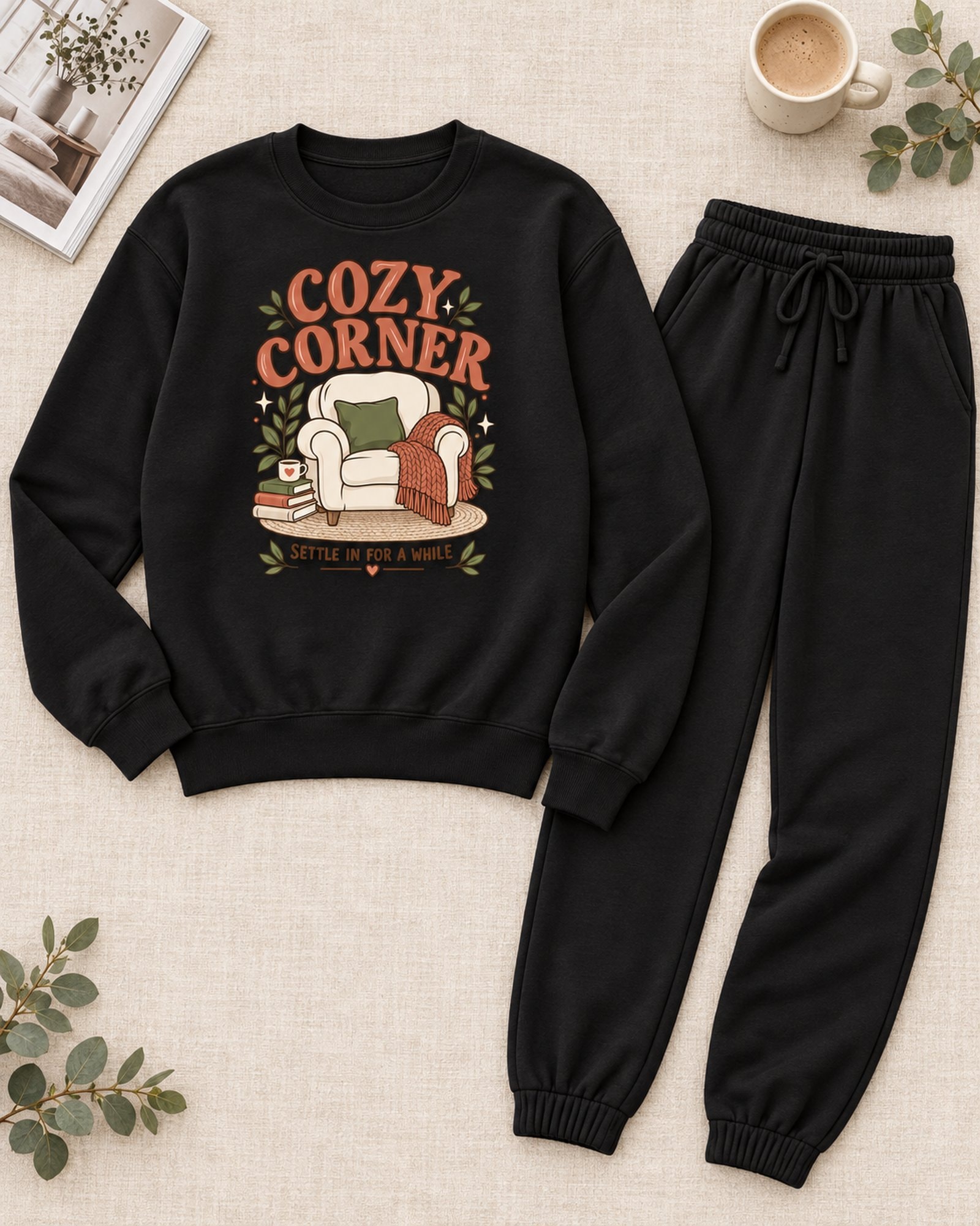 Cozy Corner Settle In For A While Women's 2D Matching Lounge Set