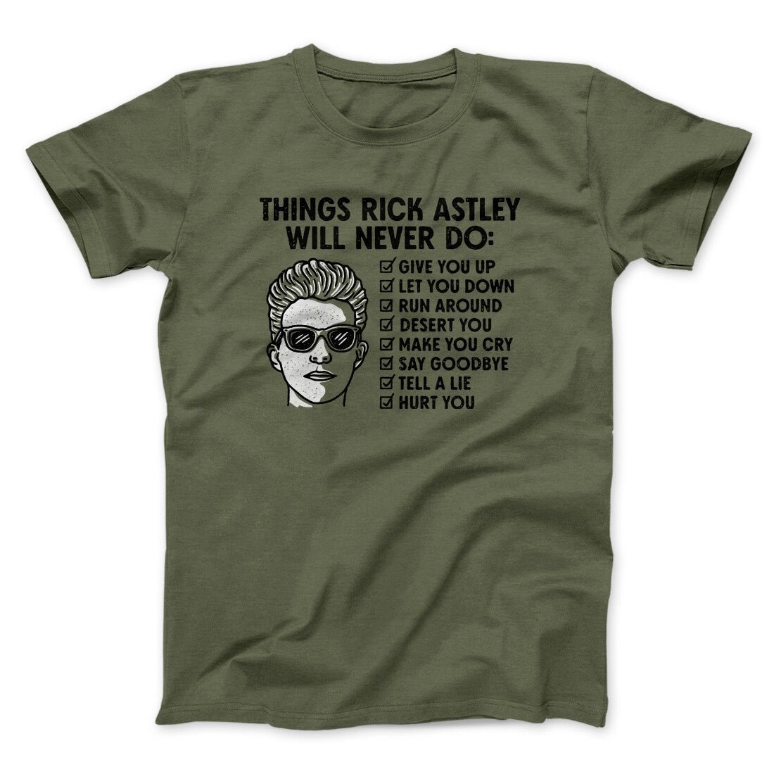 Rick Astley Never Gonna Give You Up T-Shirt Unisex Cotton Heather Blend