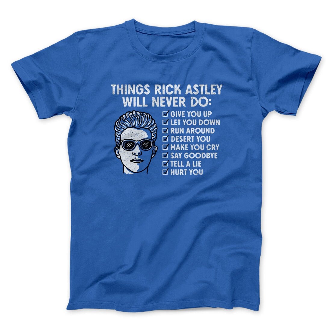 Rick Astley Never Gonna Give You Up T-Shirt Unisex Cotton Heather Blend