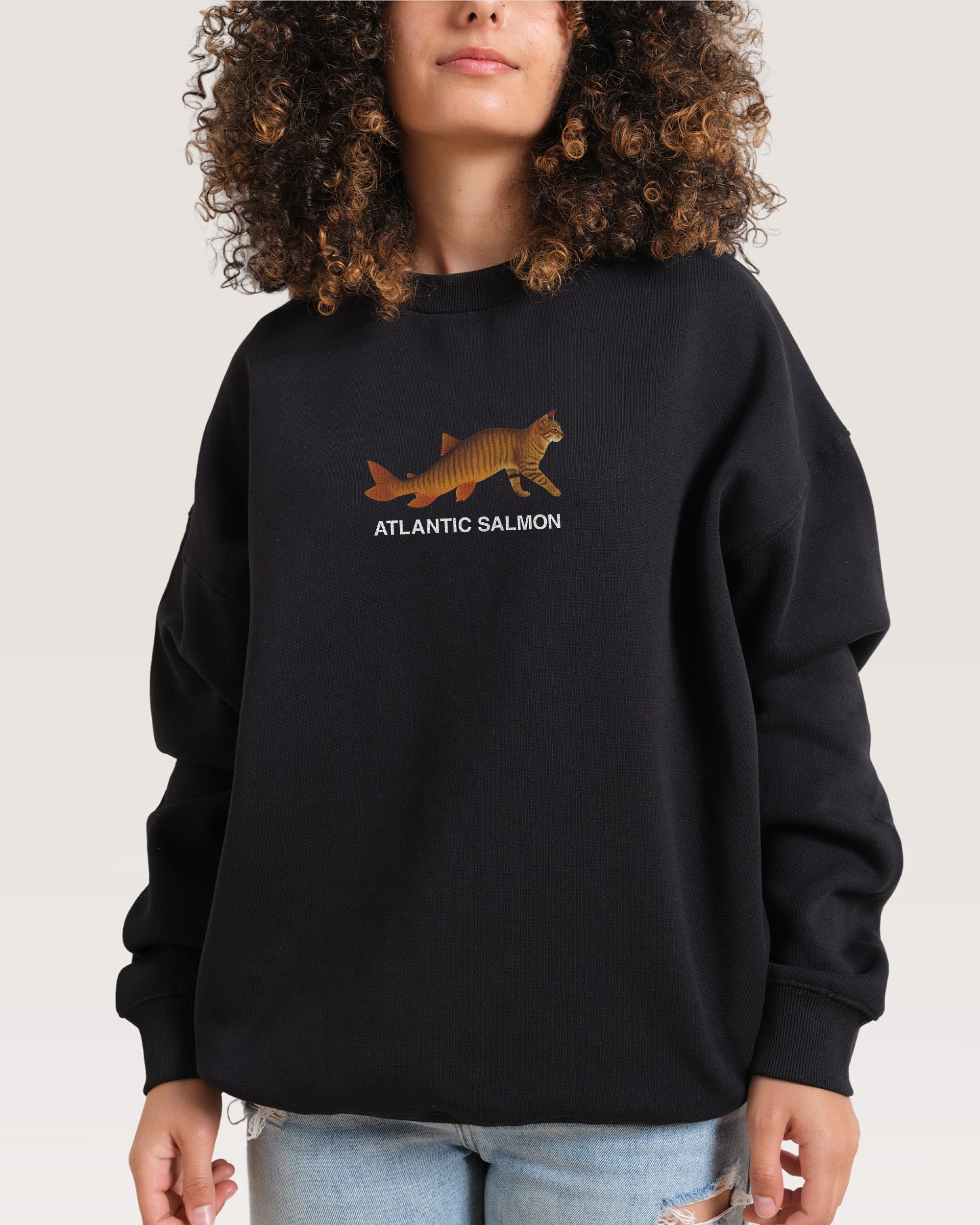 Ate Too Much Salmon Unisex Graphic Sweatshirt - 80% Cotton 340gsm