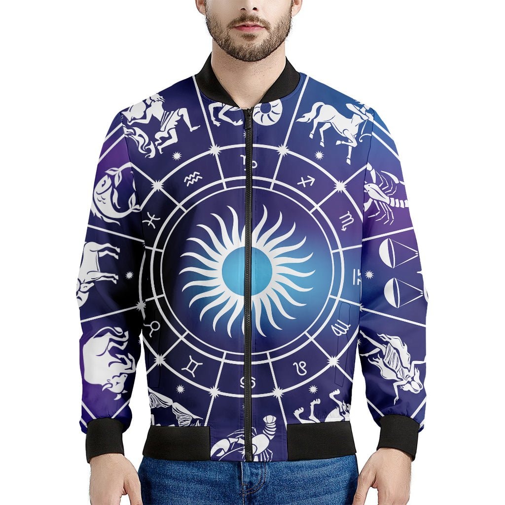 Zodiac Horoscopes Print Men's Bomber Jacket